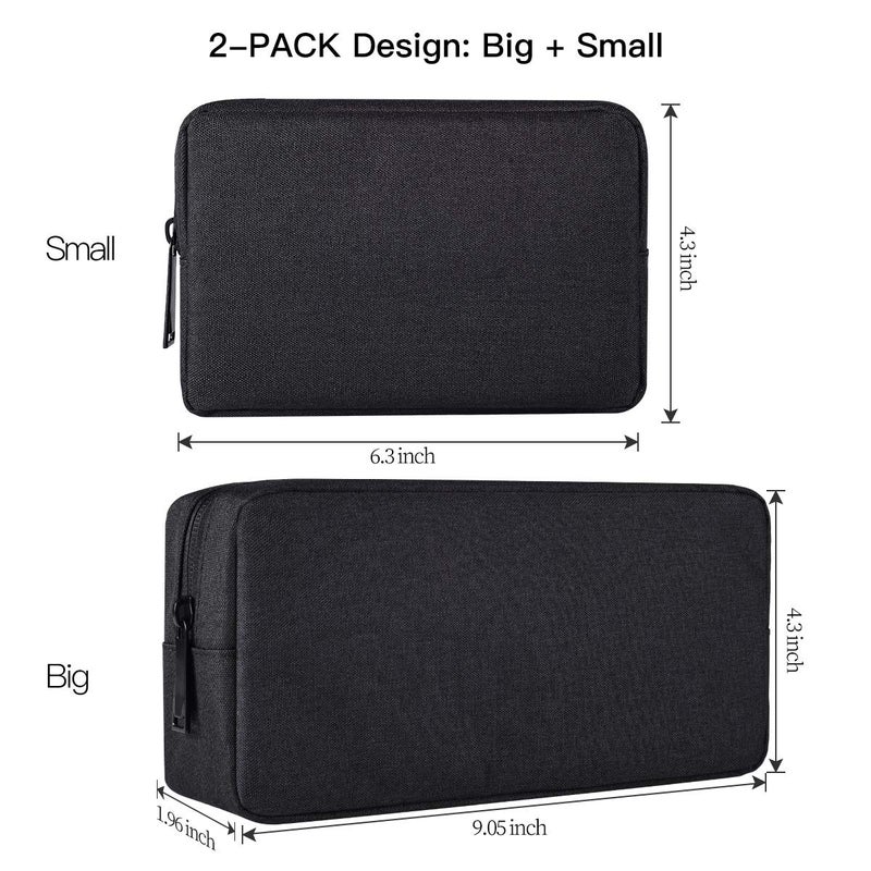 imComor 2-PACK Accessories Bag for Women Ladies Travel Organizer, Big+Small Portable Storage Bag Pouch Electronics Accessories Carrying Case Cosmetic Bag for Hard Drive, Mouse, Cable, Adapter, Cellphone, Pink - Image 2